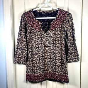 DONATED ❌Lucky Brand 3/4 sleeve cowgirl blouse brown size S